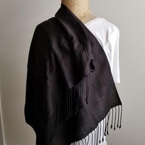 2/$10: Brand New Black Tasseled Wrap